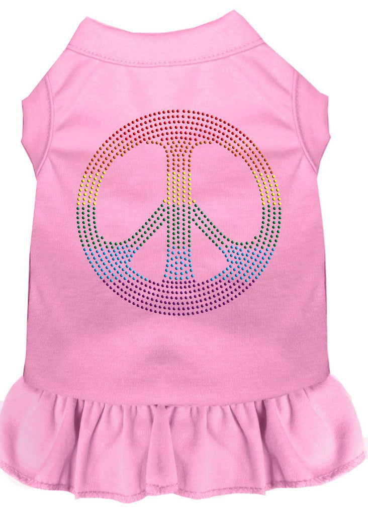 Rhinestone Rainbow Peace Dress Light Pink Xs (8)