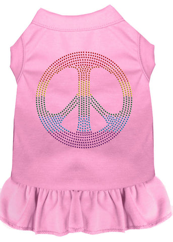 Rhinestone Rainbow Peace Dress Light Pink Xs (8)