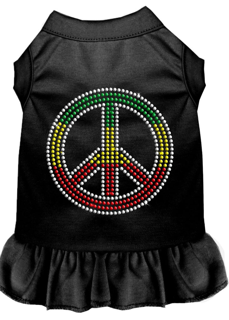 Rhinestone Rasta Peace Dress Black 4x (22)