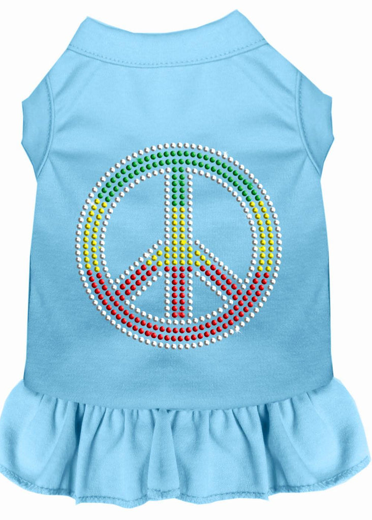 Rhinestone Rasta Peace Dress Baby Blue Lg (14)