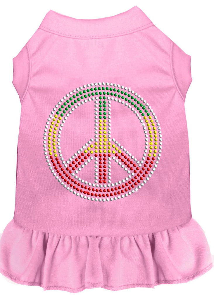 Rhinestone Rasta Peace Dress Light Pink Lg (14)