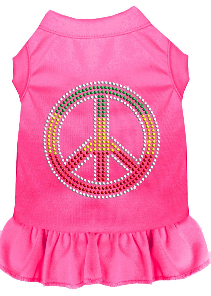 Rhinestone Rasta Peace Dress Bright Pink Sm (10)