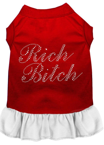 Rhinestone Rich Bitch Dress Red With White Xxl (18)