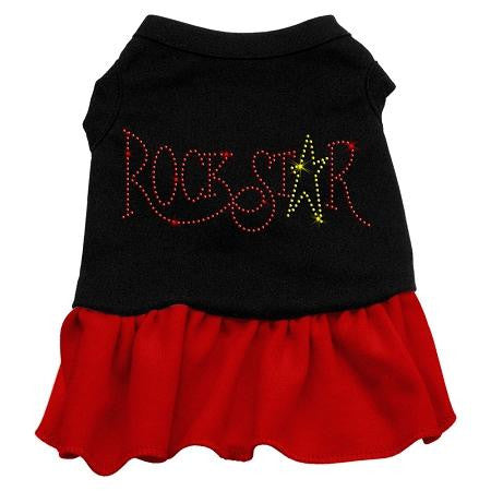 Rhinestone RockStar Dress Black with Red Lg (14)