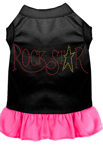 Rhinestone Rockstar Dress Black With Bright Pink Med (12)