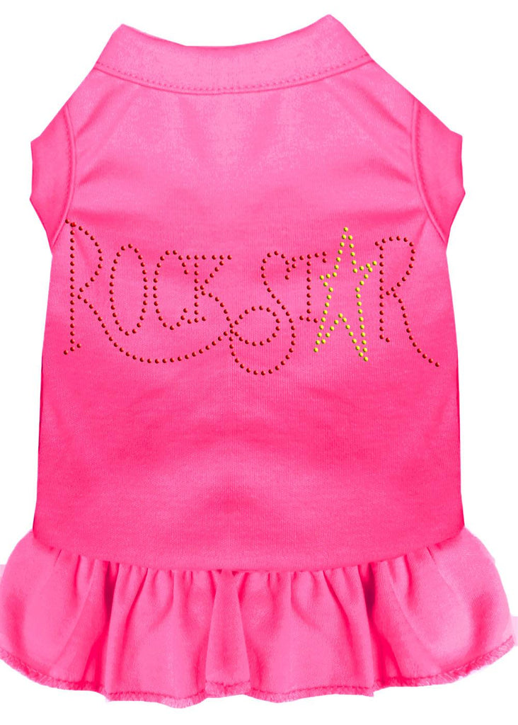 Rhinestone Rockstar Dress Bright Pink Xs (8)