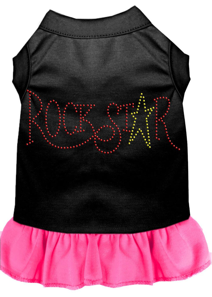 Rhinestone Rockstar Dress Black With Bright Pink Xxl (18)