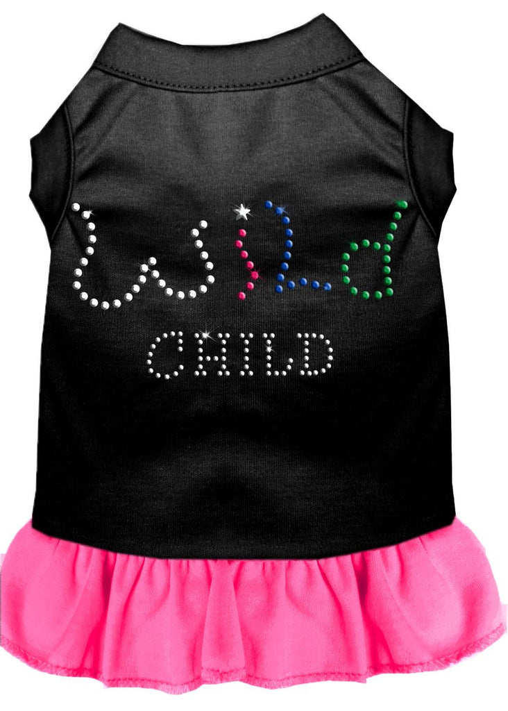 Rhinestone Wild Child Dress Black With Bright Pink Lg (14)