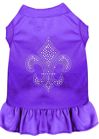 Silver Fleur De Lis Rhinestone Dress Purple 4x (22)