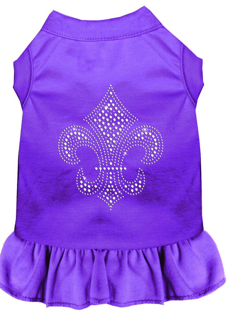 Silver Fleur De Lis Rhinestone Dress Purple Xl (16)