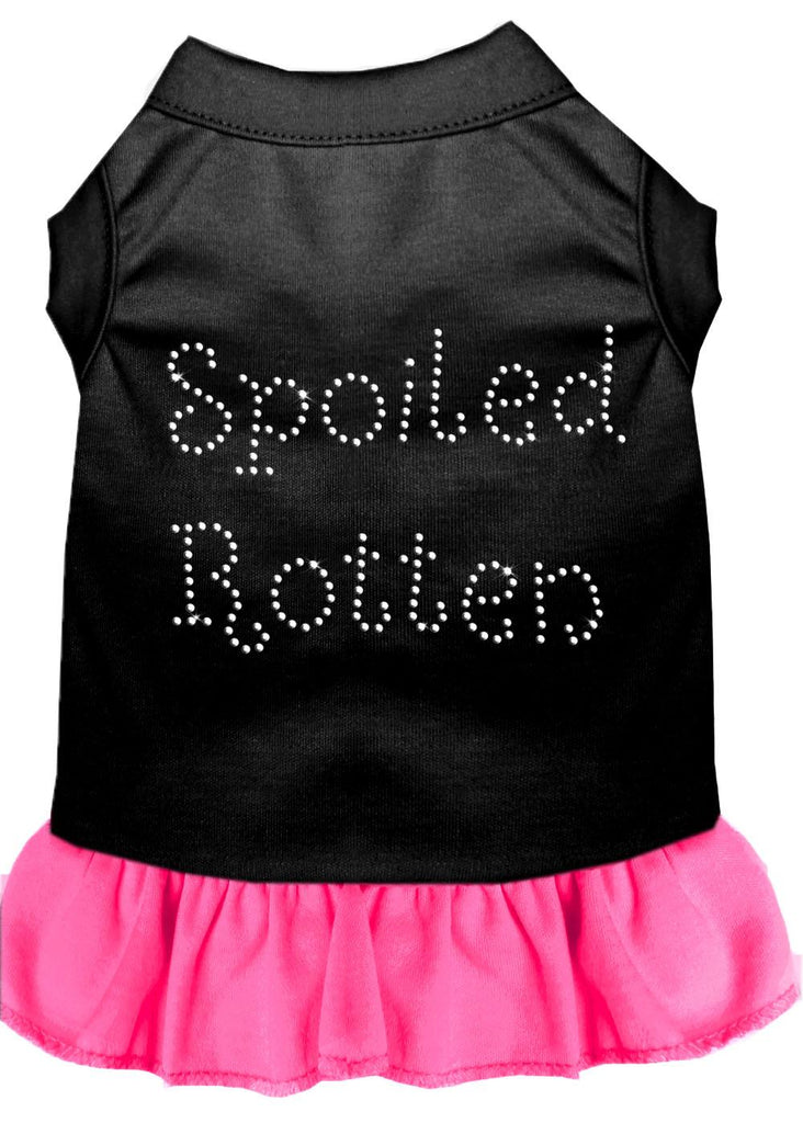 Spoiled Rotten Rhinestone Dress Black With Bright Pink Lg (14)