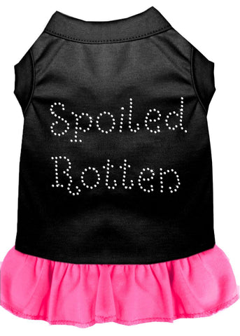 Spoiled Rotten Rhinestone Dress Black With Bright Pink Lg (14)