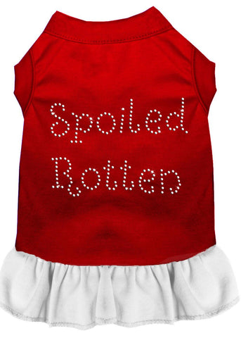 Spoiled Rotten Rhinestone Dress Red With White Med (12)