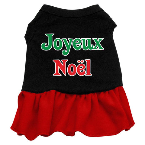 Joyeux Noel Screen Print Dress Black with Red XS (8)