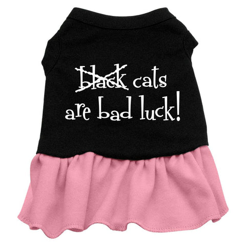 Black Cats are Bad Luck Screen Print Dress Black with Pink XL (16)