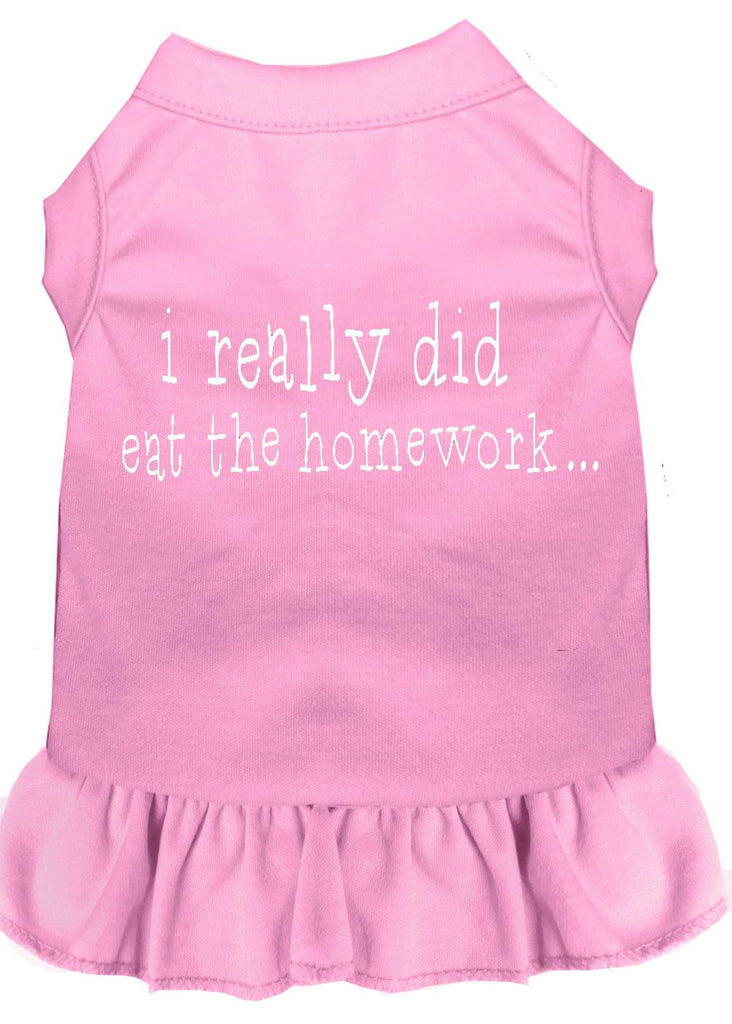 I Really Did Eat The Homework Screen Print Dress Light Pink 4x (22)