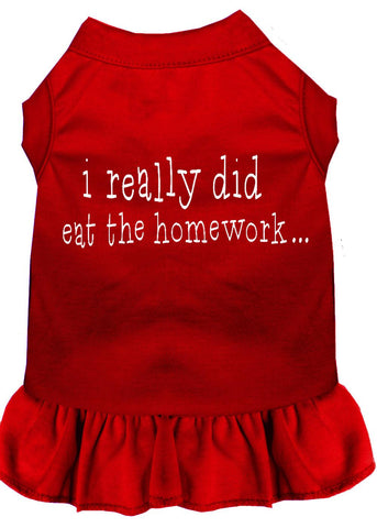 I Really Did Eat The Homework Screen Print Dress Red Med (12)