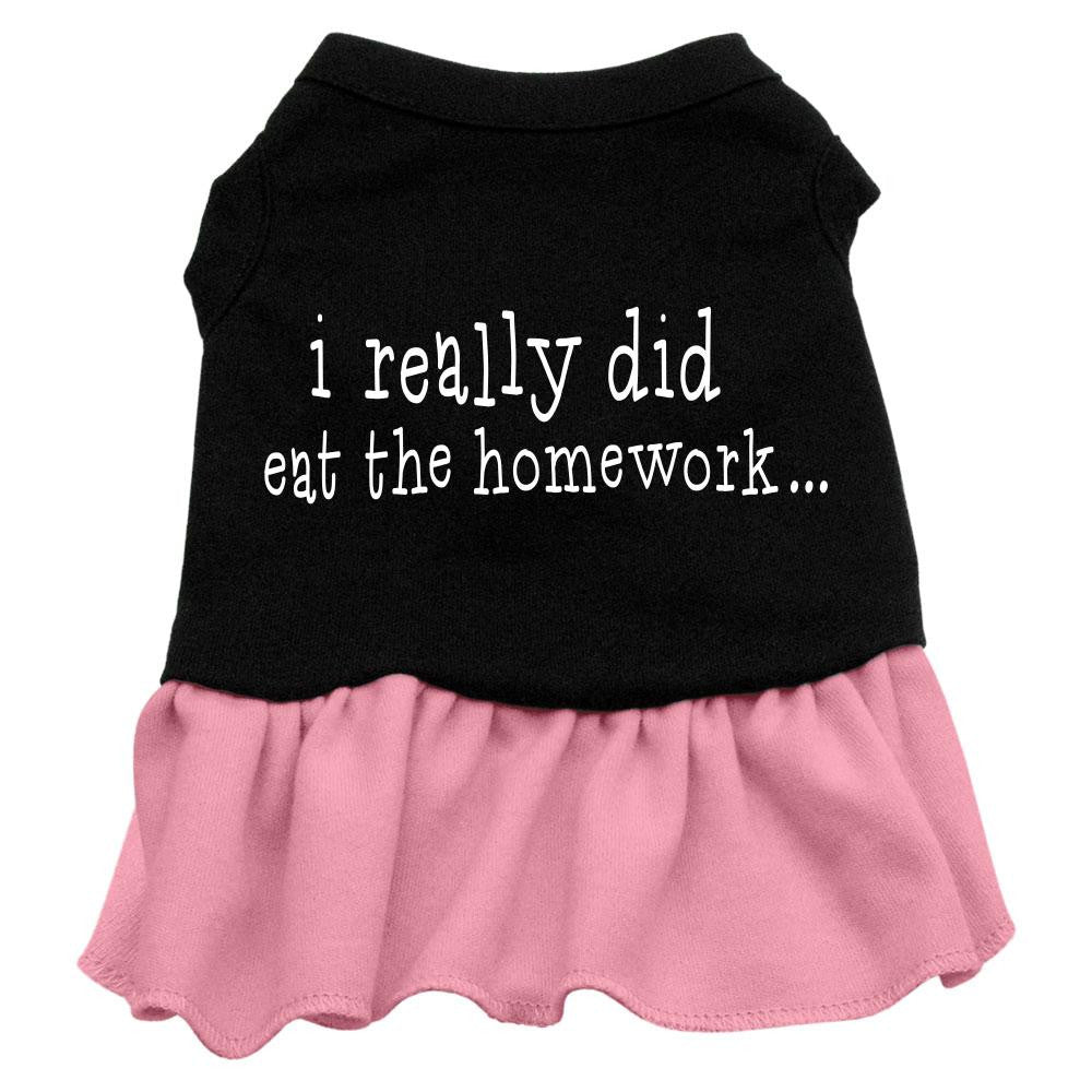 I really did eat the Homework Screen Print Dress Black with Pink XL (16)