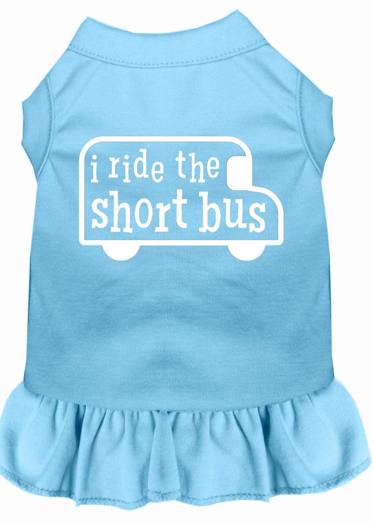 I Ride The Short Bus Screen Print Dress Baby Blue 4x (22)