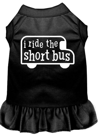 I Ride The Short Bus Screen Print Dress Black Med (12)