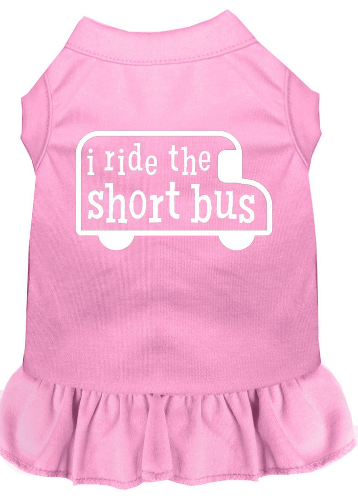 I Ride The Short Bus Screen Print Dress Light Pink Med (12)