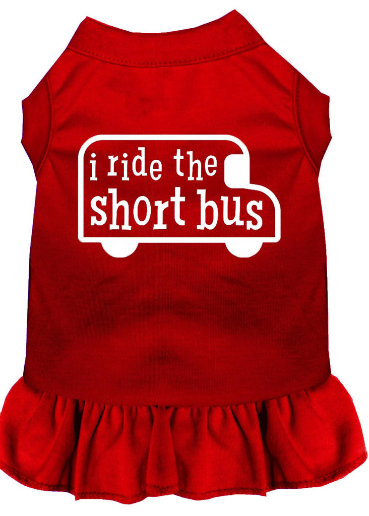 I Ride The Short Bus Screen Print Dress Red Med (12)