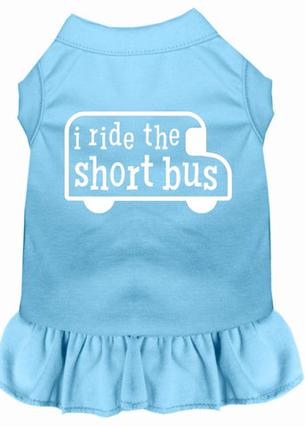 I Ride The Short Bus Screen Print Dress Baby Blue Xs (8)