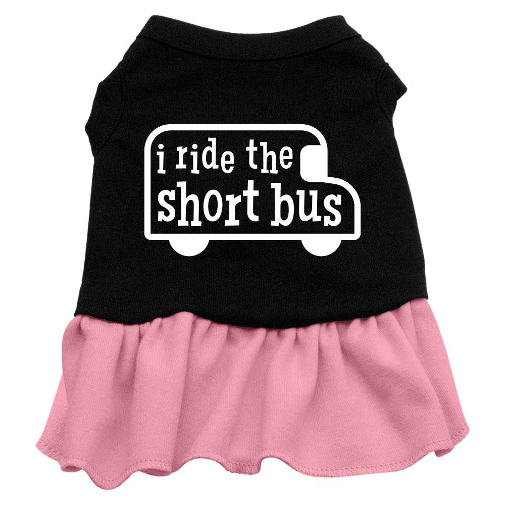 I ride the short bus Screen Print Dress Black with Pink XXL (18)