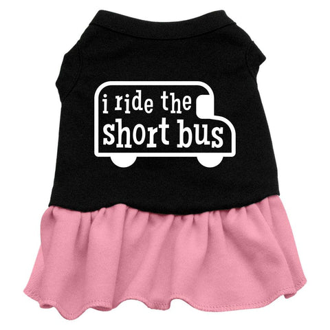 I ride the short bus Screen Print Dress Black with Pink XXXL (20)