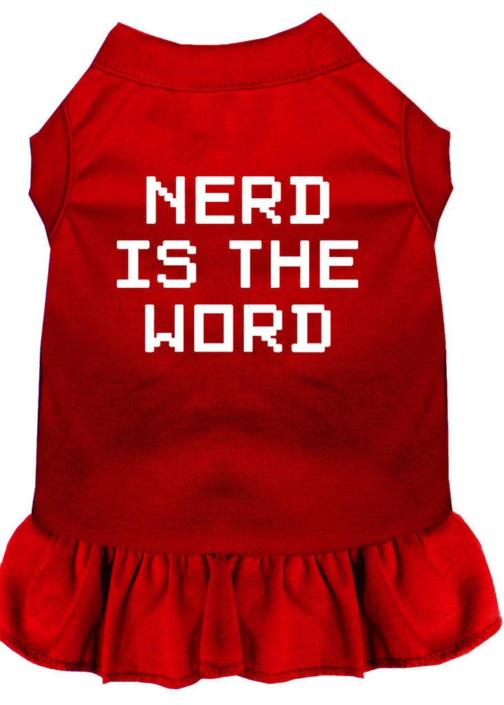 Nerd Is The Word Screen Print Dress Red 4x (22)