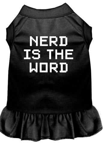 Nerd Is The Word Screen Print Dress Black Med (12)