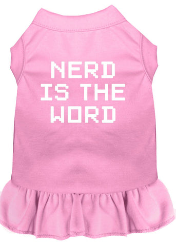 Nerd Is The Word Screen Print Dress Light Pink Sm (10)