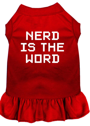 Nerd Is The Word Screen Print Dress Red Sm (10)