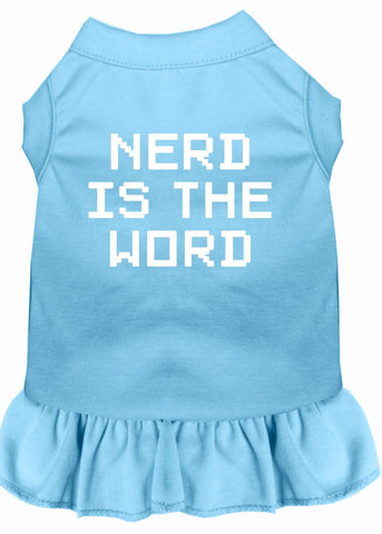 Nerd Is The Word Screen Print Dress Baby Blue Xl (16)