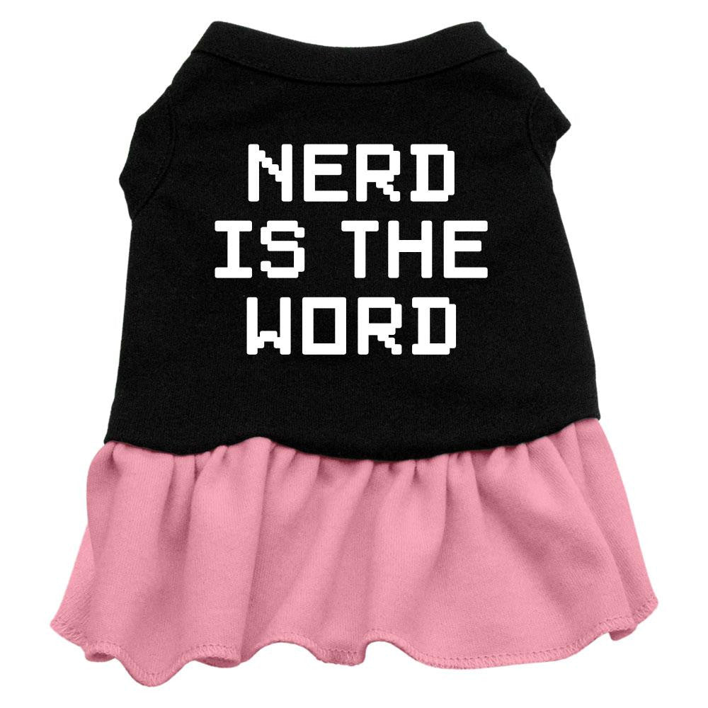 Nerd is the Word Screen Print Dress Black with Pink XXXL (20)