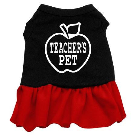 Teachers Pet Screen Print Dress Black with Red Sm (10)