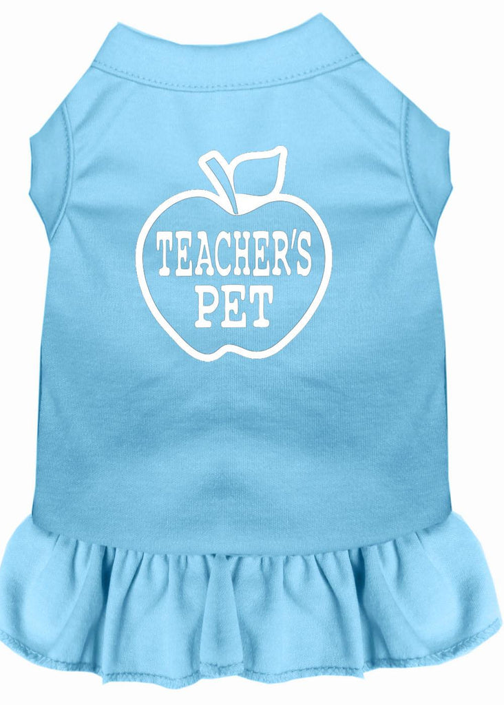 Teachers Pet Screen Print Dress Baby Blue Xs (8)