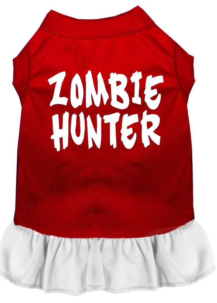 Zombie Hunter Screen Print Dress Red With White Sm (10)