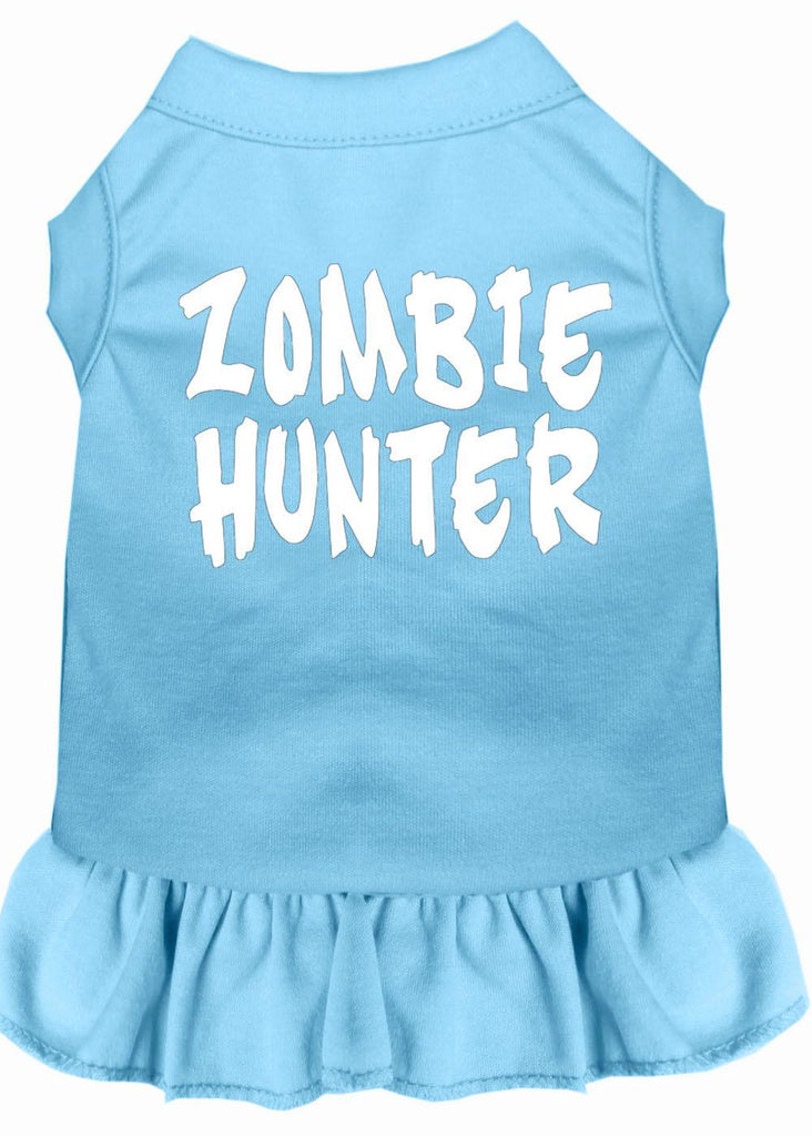 Zombie Hunter Screen Print Dress Baby Blue Xs (8)