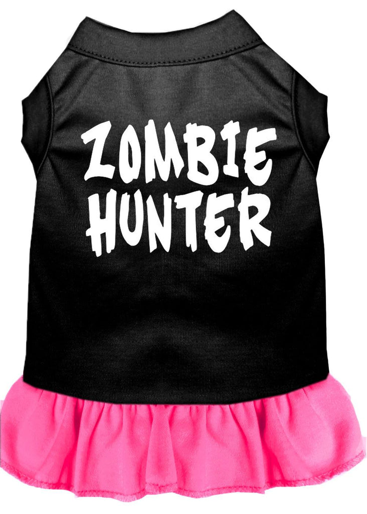 Zombie Hunter Screen Print Dress Black With Bright Pink Xs (8)