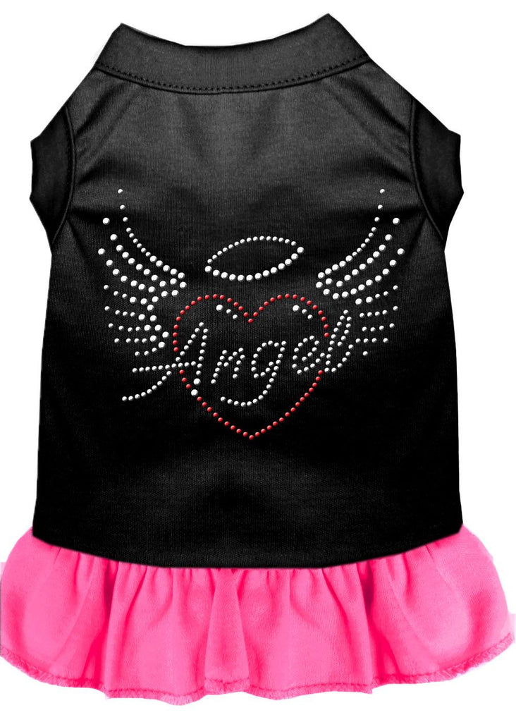 Angel Heart Rhinestone Dress Black With Bright Pink Lg (14)