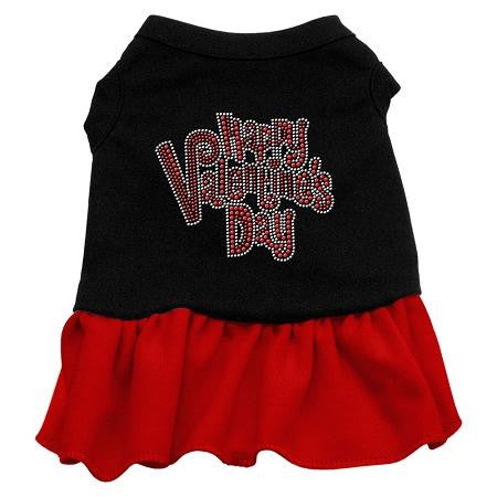 Happy Valentines Day Rhinestone Dress Black with Red Lg (14)