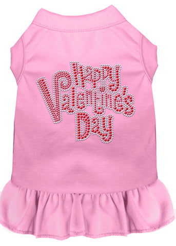 Happy Valentines Day Rhinestone Dress Light Pink Lg (14)