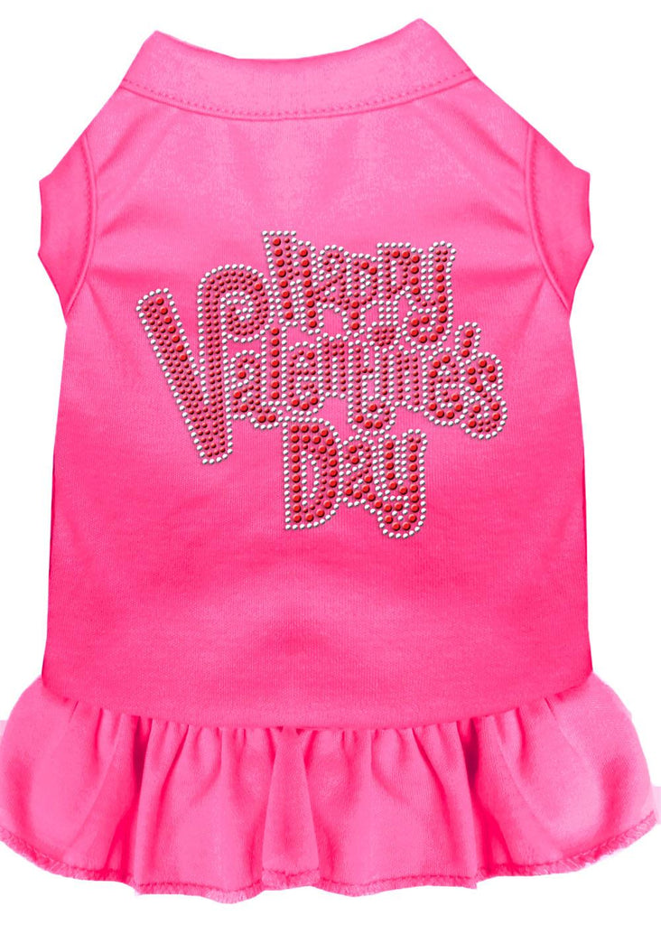 Happy Valentines Day Rhinestone Dress Bright Pink Med (12)