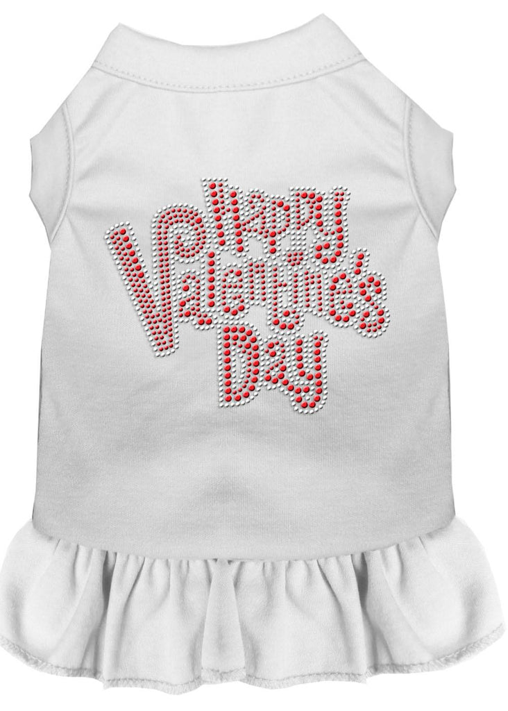 Happy Valentines Day Rhinestone Dress White Med (12)