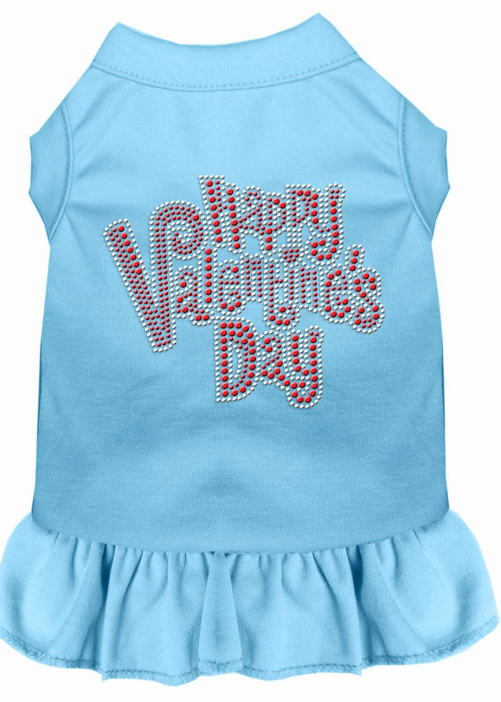 Happy Valentines Day Rhinestone Dress Baby Blue Xs (8)