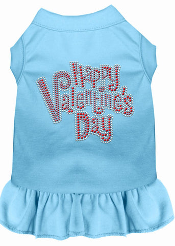 Happy Valentines Day Rhinestone Dress Baby Blue Xs (8)