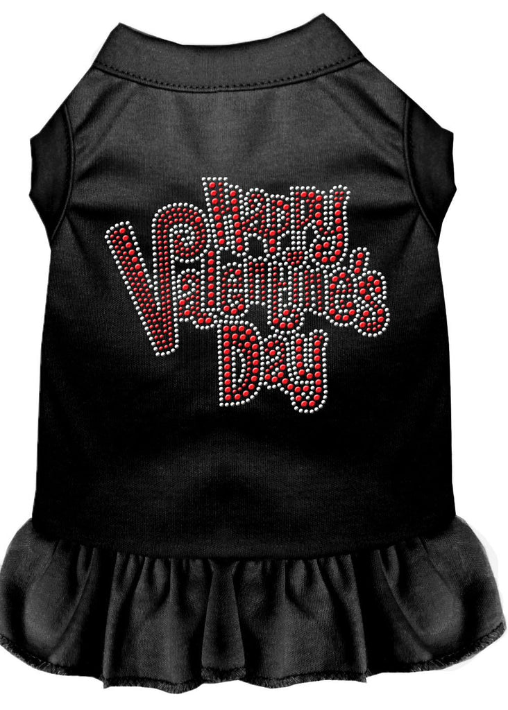 Happy Valentines Day Rhinestone Dress Black Xs (8)