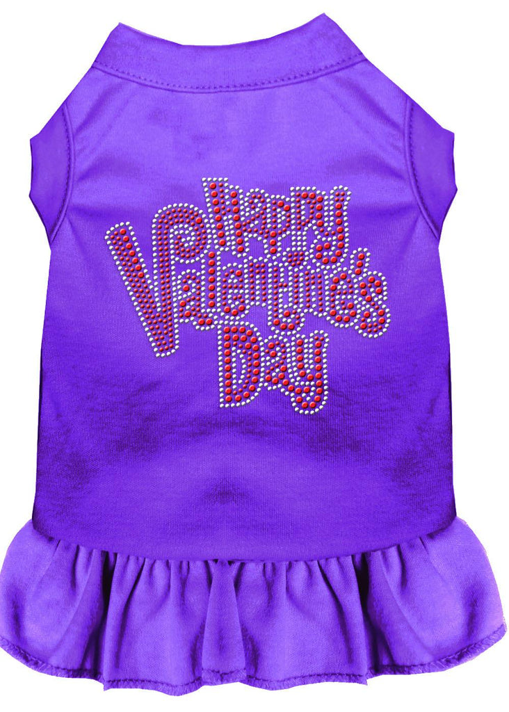 Happy Valentines Day Rhinestone Dress Purple Xs (8)