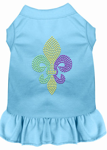 Mardi Gras Fleur De Lis Rhinestone Dress Baby Blue 4x (22)